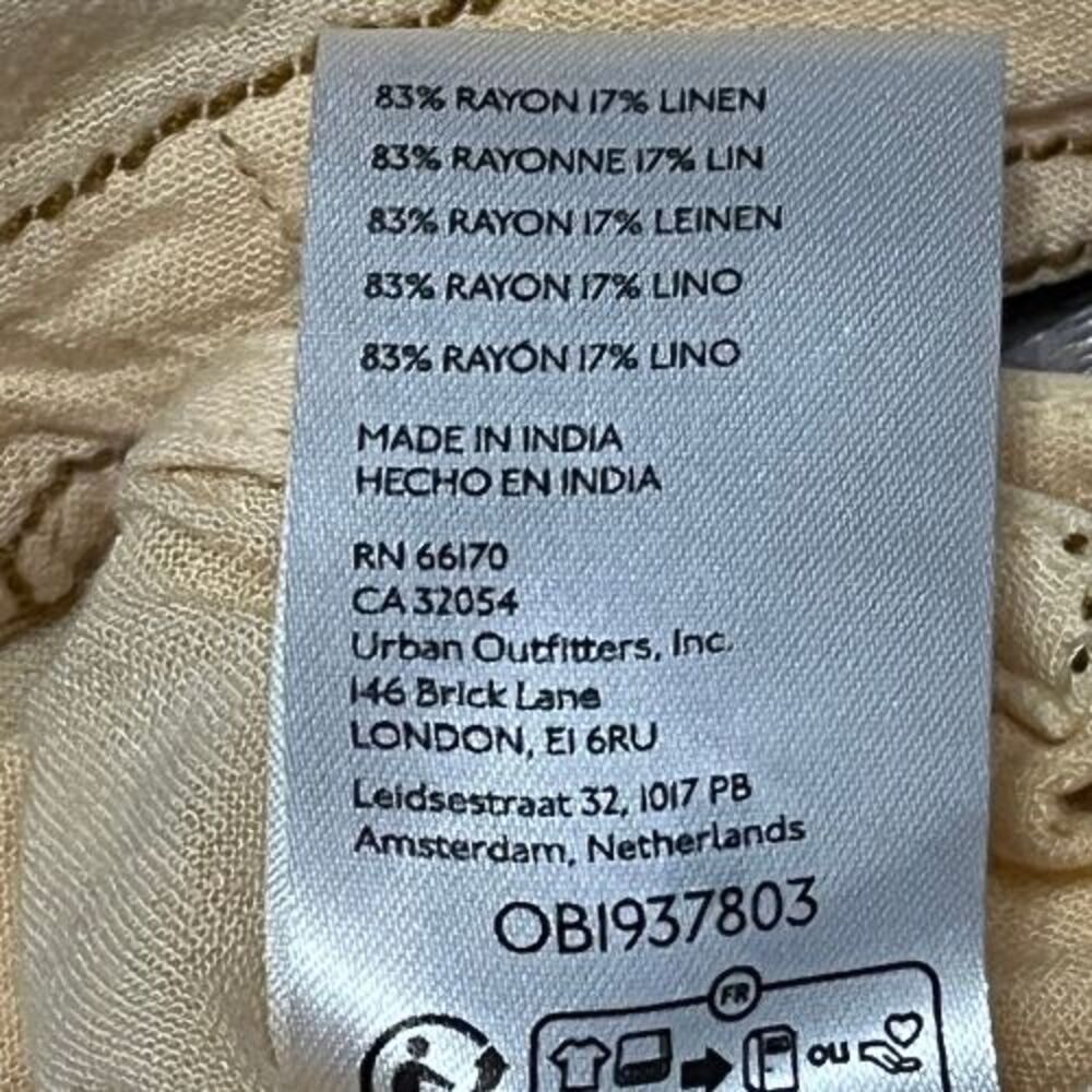 URBAN OUTFITTERS Overall Shorts XL Yellow Square Neck Pocket Short Romper - Picture 12 of 12